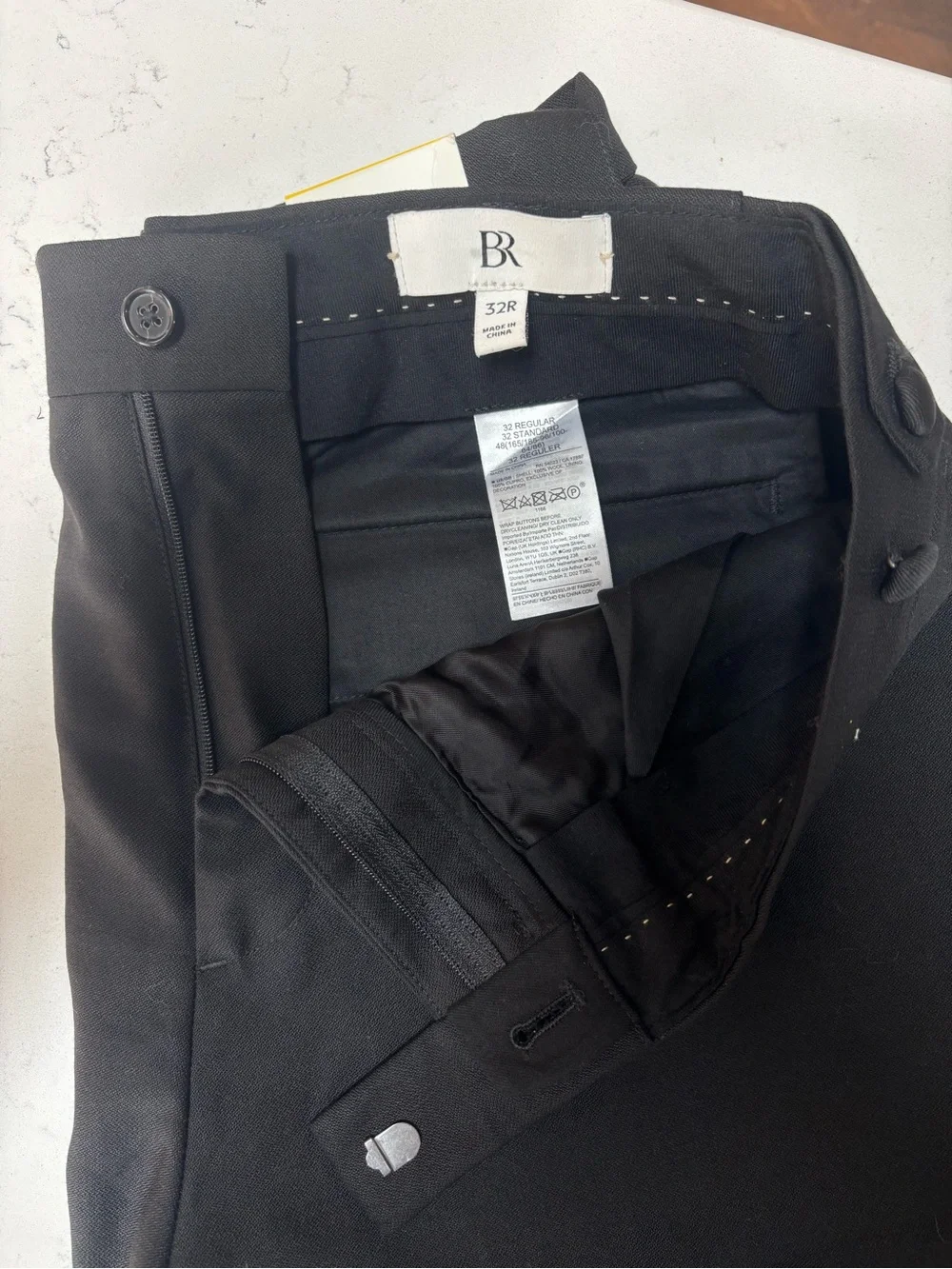 NWT Banana Republic Black Men's SLIM ITALIAN BARATHEA TUXEDO PANT